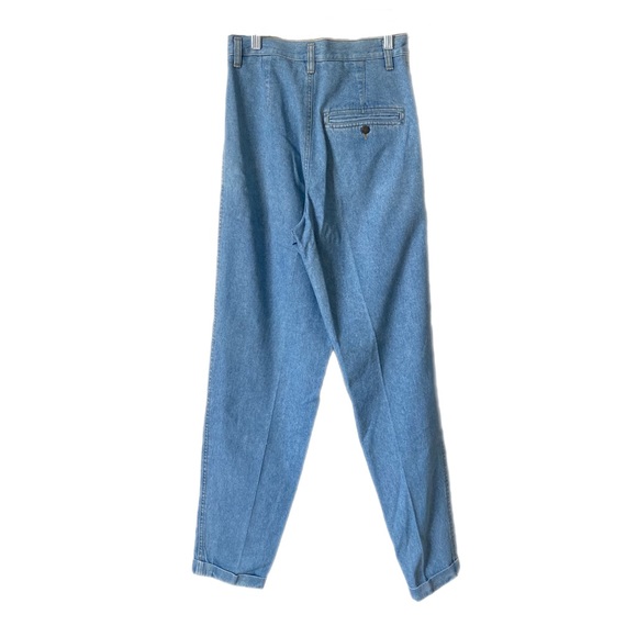 VINTAGE LIZWEAR 80s Jeans High Waisted Tapered Legs Light Wash Pockets Sz 4 - Picture 2 of 6